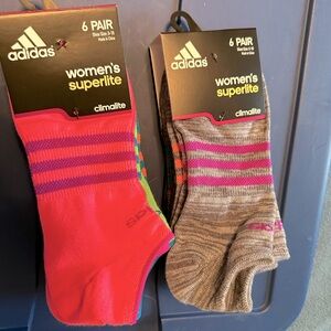 Adidas no show superlite socks.  2 packs of 6